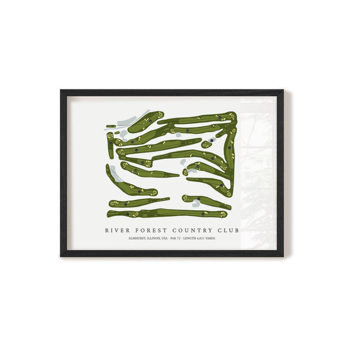 River Forest Country Club | Golf Course Map | Black Frame
