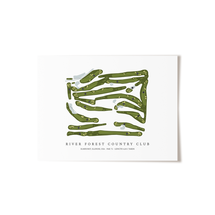 River Forest Country Club | Golf Course Map | Unframed