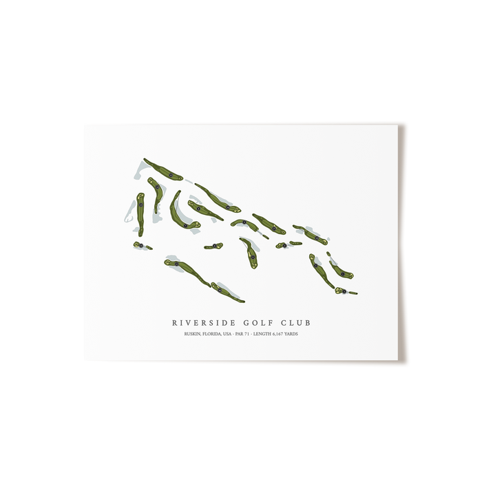 Riverside Golf Club | Golf Course Map | Unframed