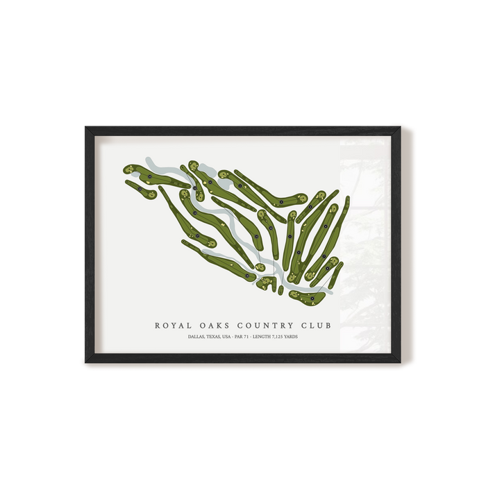 Royal Oaks Country Club | Golf Course Map | Black Frame