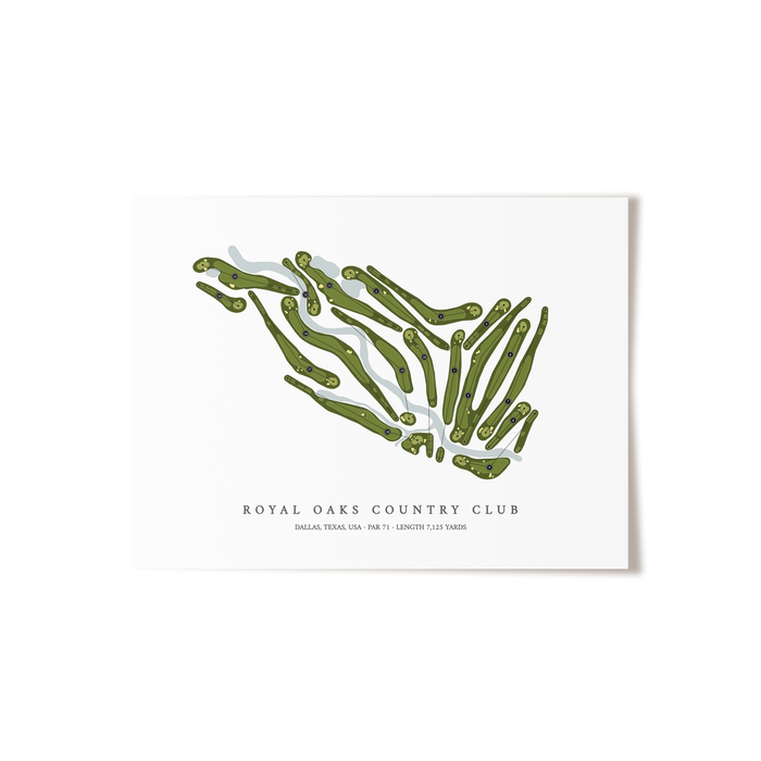 Royal Oaks Country Club | Golf Course Map | Unframed