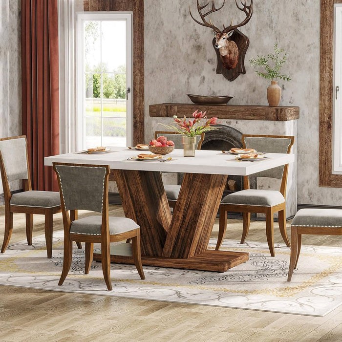 Rustic Farmhouse Dining Table Set for 6
