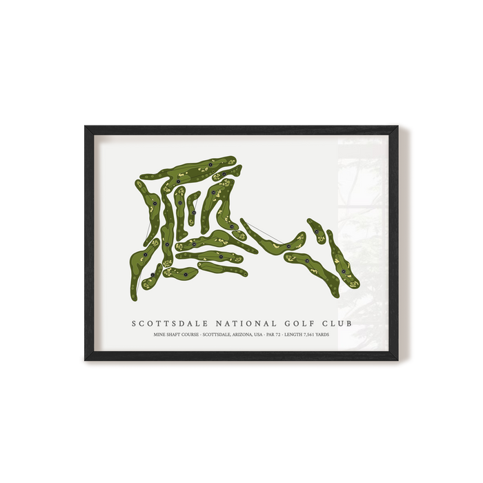 Scottsdale National Golf Club - Mine Shaft Course | Golf Course Map | Black Frame