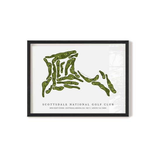 Scottsdale National Golf Club - Mine Shaft Course | Golf Course Map | Black Frame