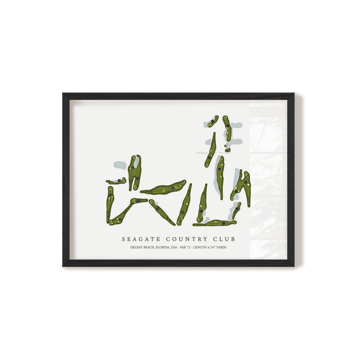 Seagate Country Club | Golf Course Map | Black Frame