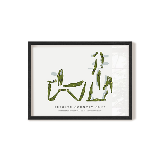 Seagate Country Club | Golf Course Map | Black Frame