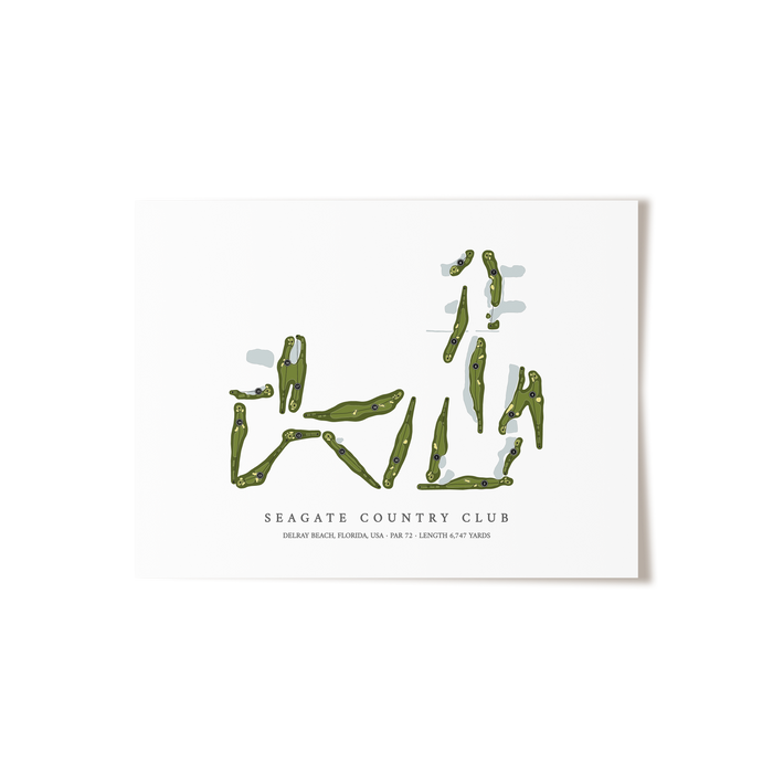 Seagate Country Club | Golf Course Map | Unframed