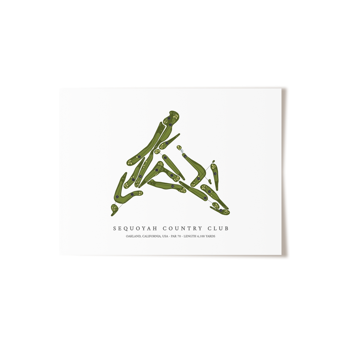 Sequoyah Country Club | Golf Course Map | Unframed