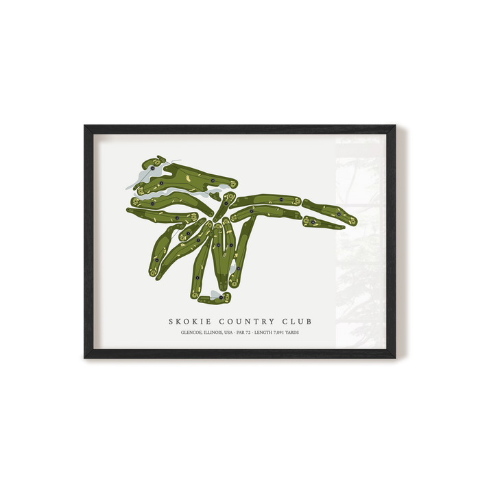 Skokie Country Club | Golf Course Map | Black Frame