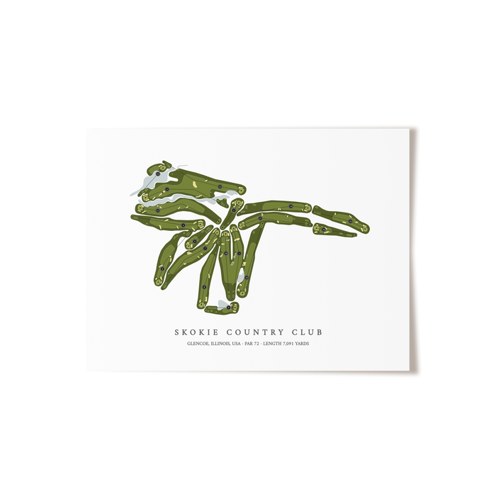 Skokie Country Club | Golf Course Map | Unframed