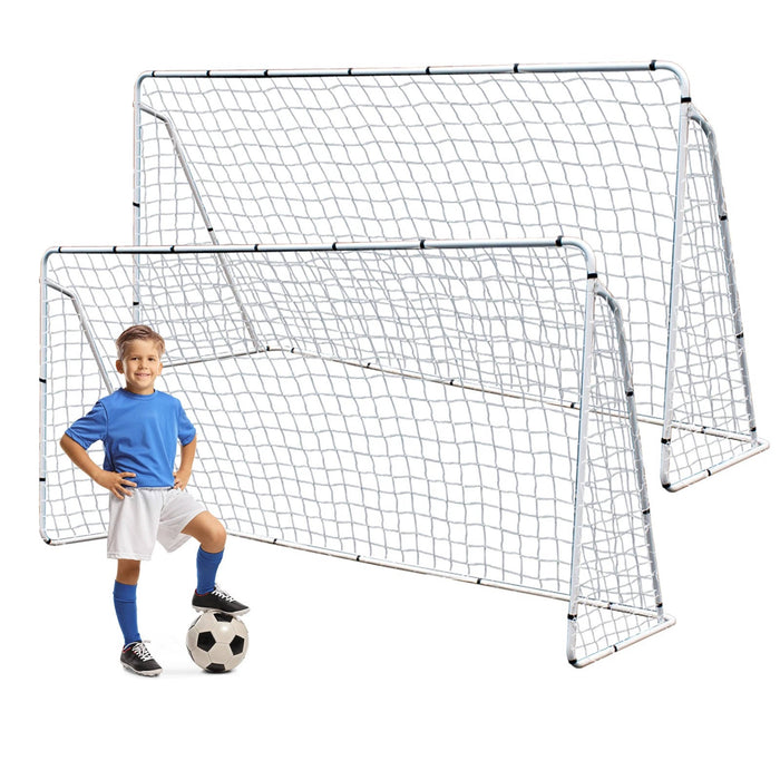Soccer Goal 12'x6' Set Of 2 Portable Soccer Net For Backyard W/Frame