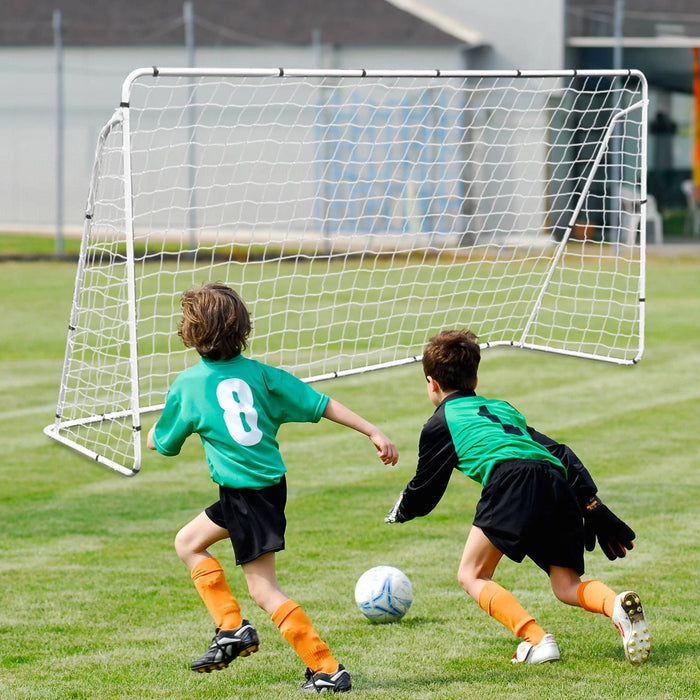 Soccer Goal 12'x6' Set Of 2 Portable Soccer Net For Backyard W/Frame