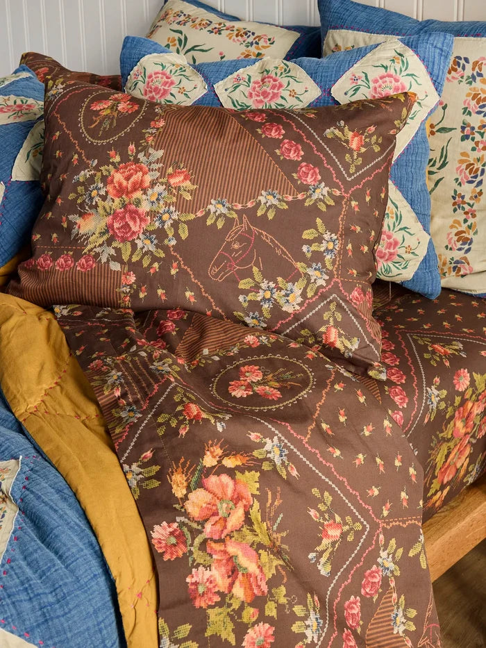 Sooo Soft Cotton Sheet Set - Crafted Bouquets Chocolate-view 2