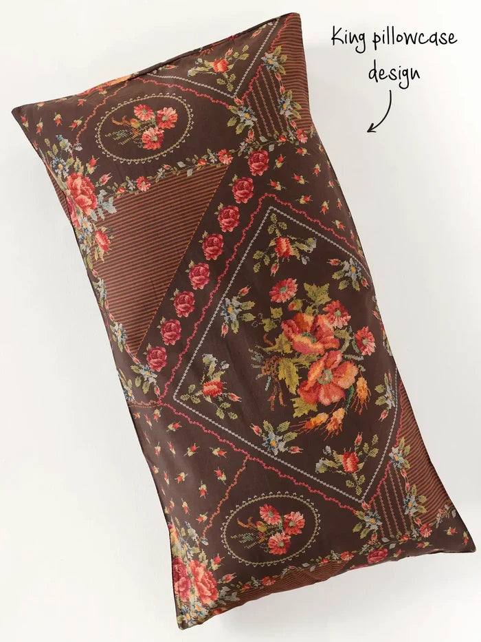 Sooo Soft Cotton Sheet Set - Crafted Bouquets Chocolate-view 5