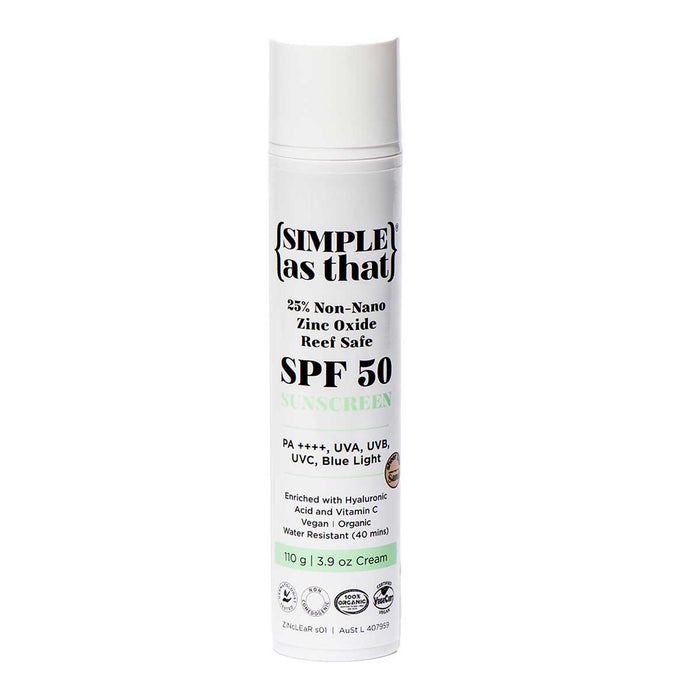 Simple As That SPF50 Sunscreen enriched with Hyaluronic Acid and Vitamin C