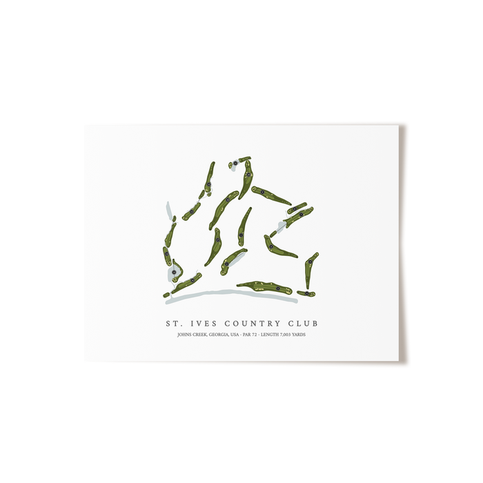 St Ives Country Club | Golf Course Map | Unframed
