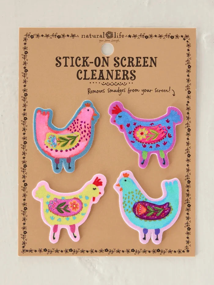 Stick-On Screen Cleaner, Set of 4 - Chicken-view 1