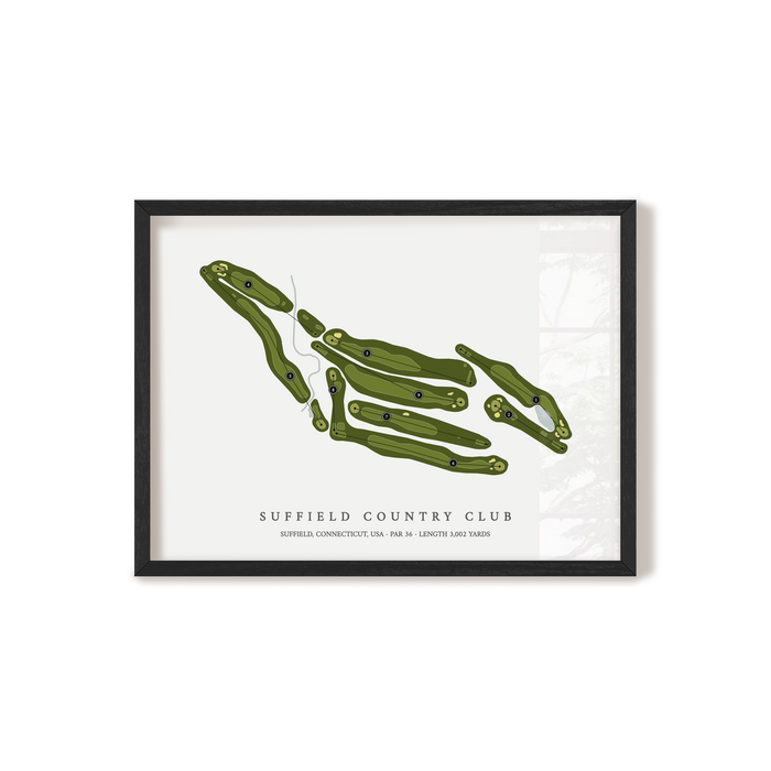 Suffield Country Club | Golf Course Map | Black Frame