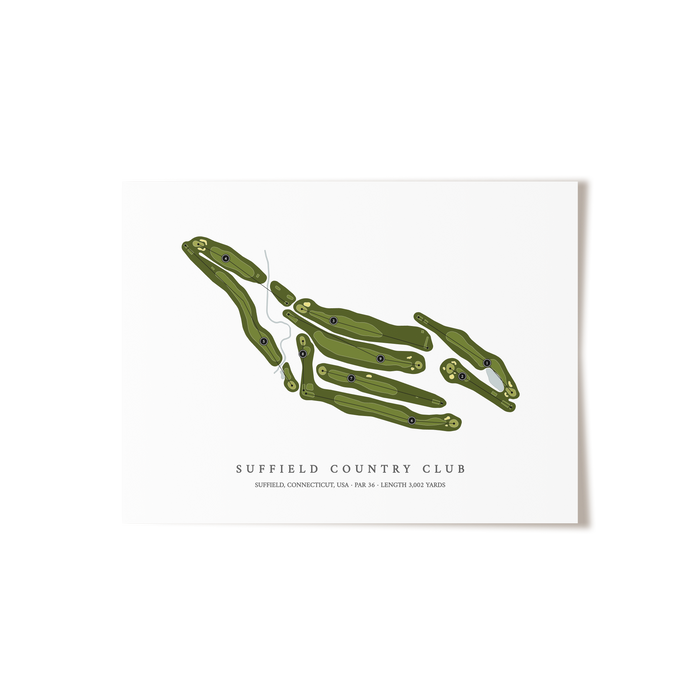 Suffield Country Club | Golf Course Map | Unframed