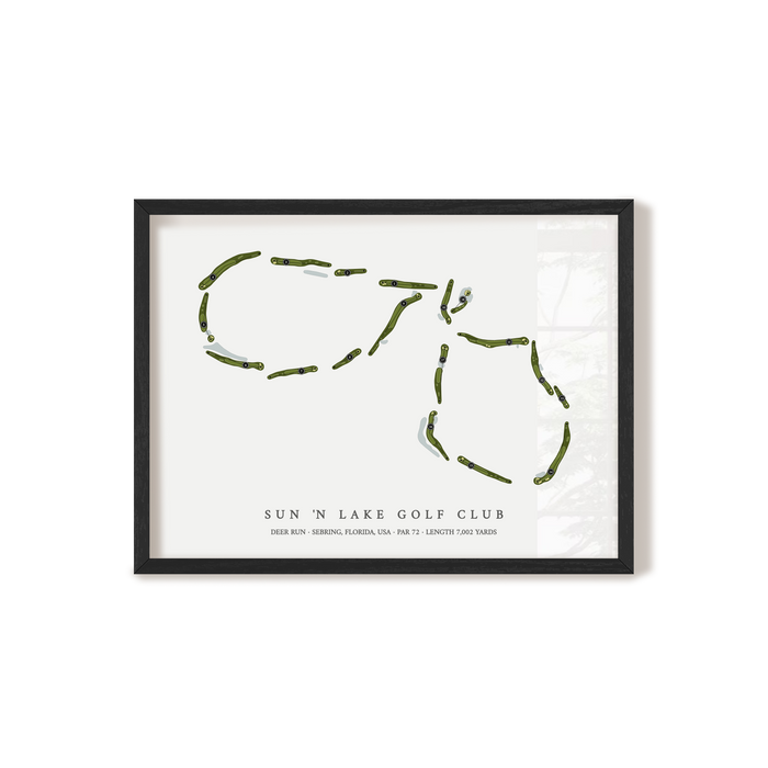 Sun 'n Lake Golf Club - Deer Run | Golf Course Map | Black Frame