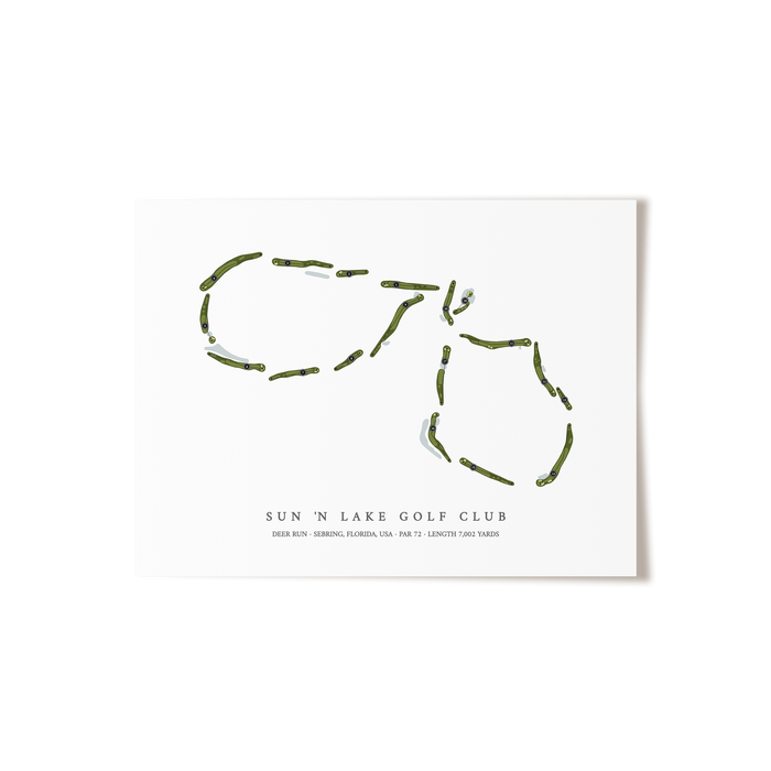 Sun 'n Lake Golf Club - Deer Run | Golf Course Map | Unframed