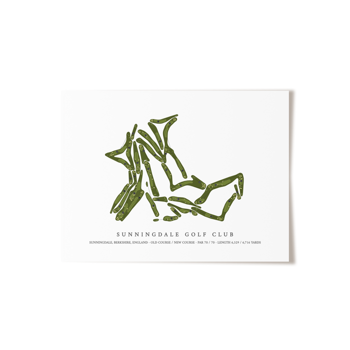 Sunningdale Golf Club | Golf Course Map | Unframed