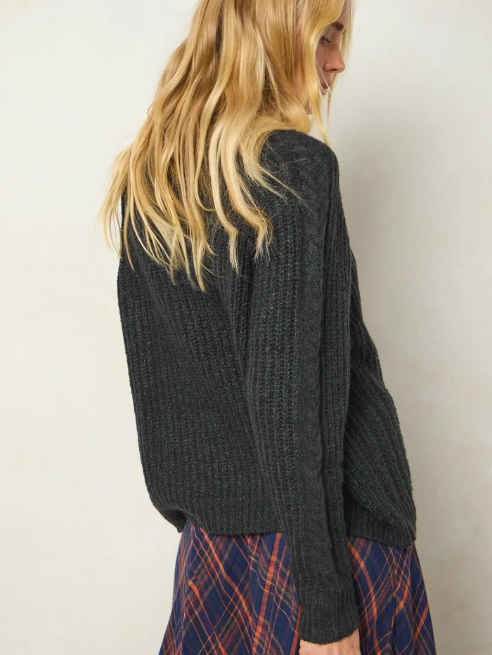 Super Soft Cable Knit Sweater - Black-view 2