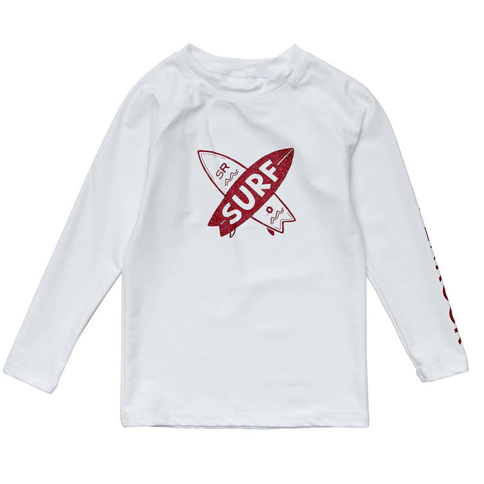 Surf White LS Rash Top