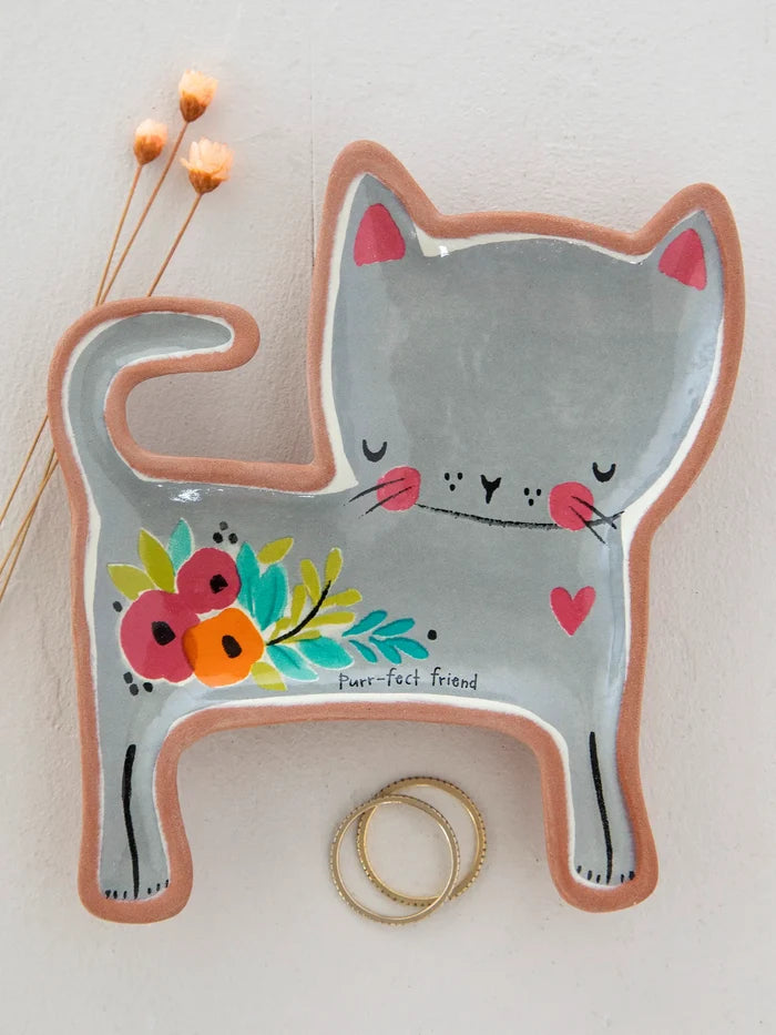 Terracotta Trinket Dish - Purr-Fect Friend-view 1