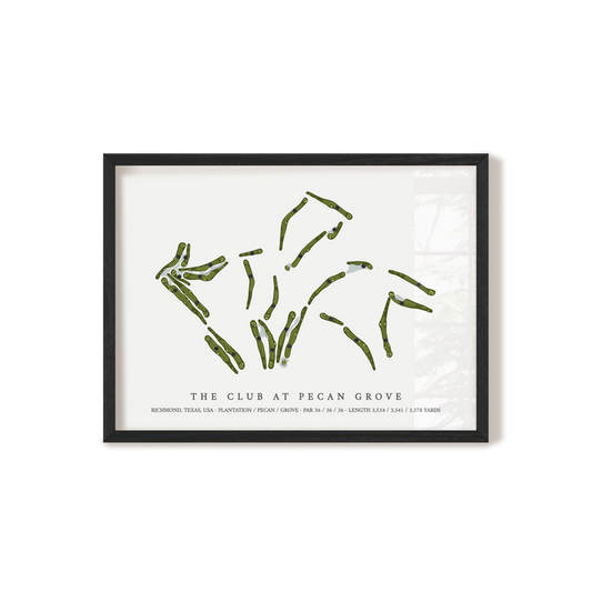The Club at Pecan Grove | Golf Course Map | Black Frame