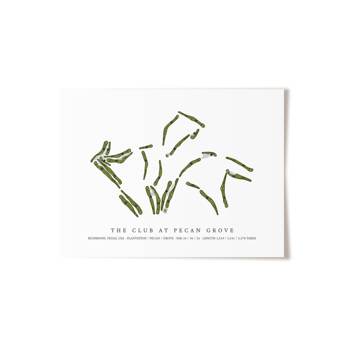 The Club at Pecan Grove | Golf Course Map | Unframed