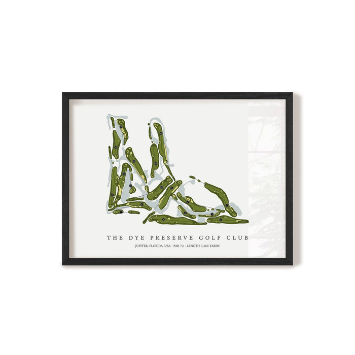 The Dye Preserve Golf Club | Golf Course Map | Black Frame