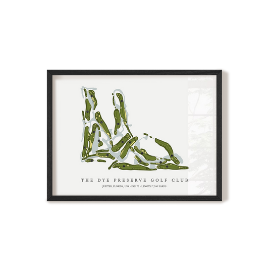 The Dye Preserve Golf Club | Golf Course Map | Black Frame