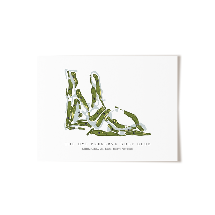 The Dye Preserve Golf Club | Golf Course Map | Unframed