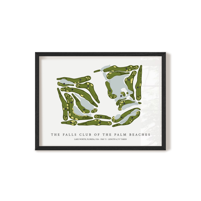The Falls Club of the Palm Beaches | Golf Course Map | Black Frame