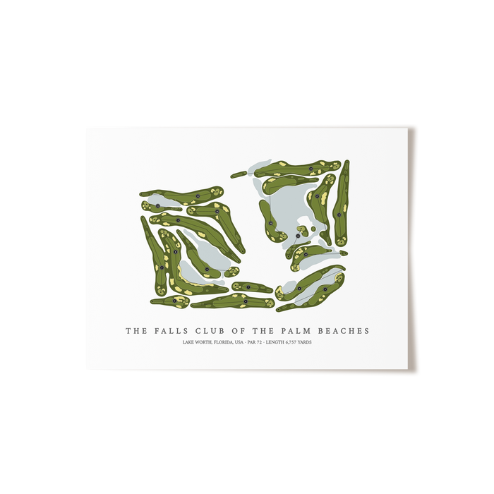 The Falls Club of the Palm Beaches | Golf Course Map | Unframed