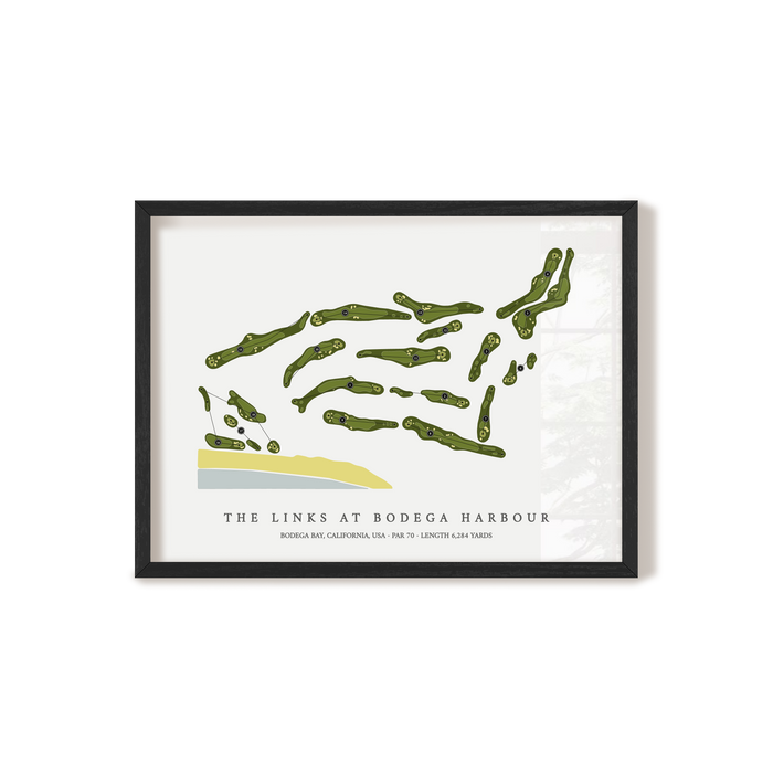 The Links At Bodega Harbour | Golf Course Map | Black Frame