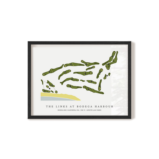 The Links At Bodega Harbour | Golf Course Map | Black Frame