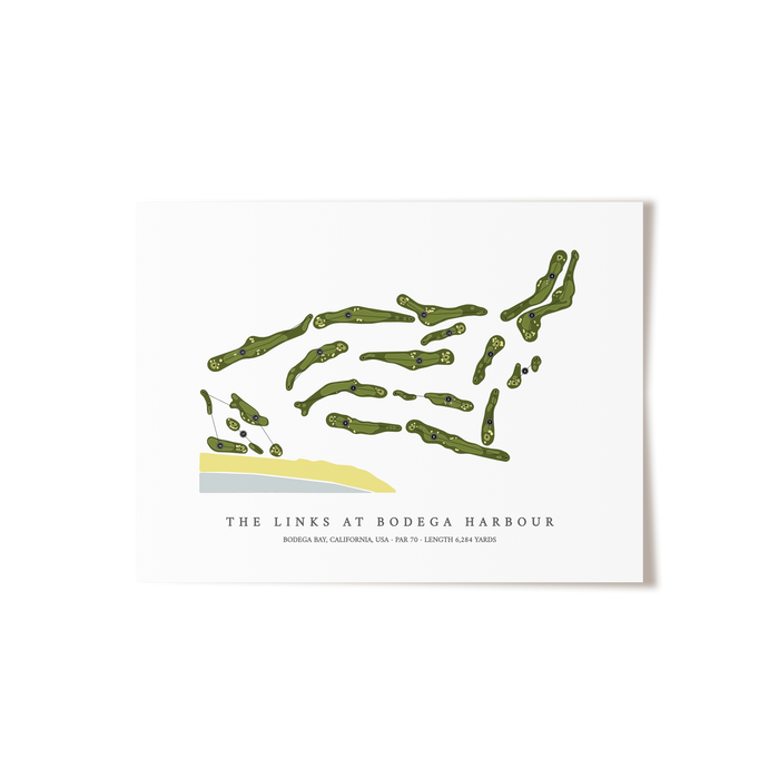 The Links At Bodega Harbour | Golf Course Map | Unframed