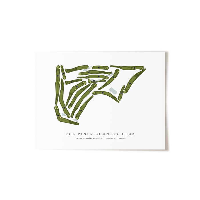 The Pines Country Club | Golf Course Map | Unframed