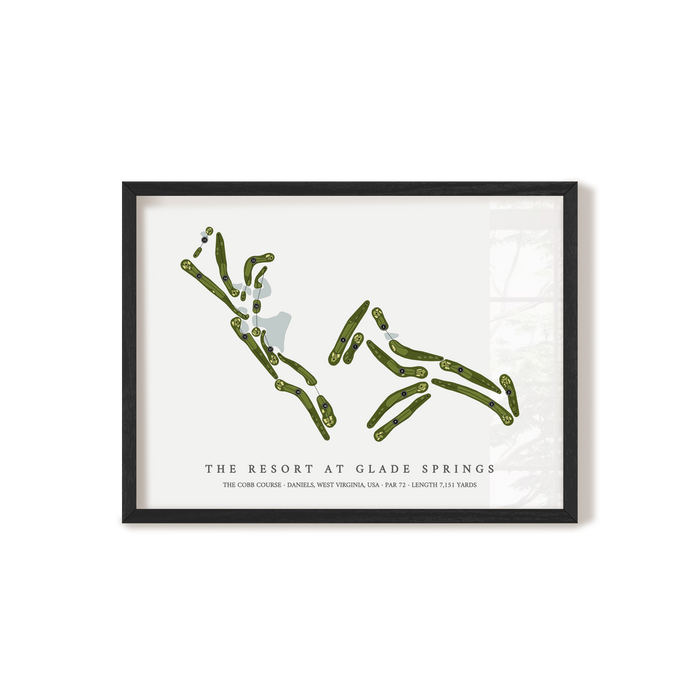 The Resort at Glade Springs - The Cobb Course | Golf Course Map | Black Frame