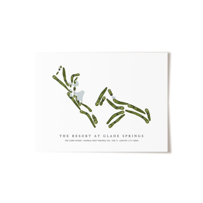 The Resort at Glade Springs - The Cobb Course | Golf Course Map | Unframed