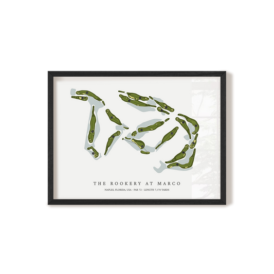 The Rookery At Marco | Golf Course Map | Black Frame
