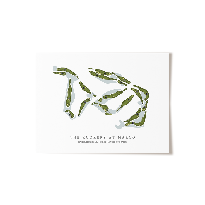 The Rookery At Marco | Golf Course Map | Unframed