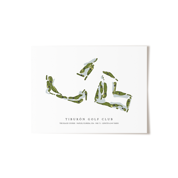 Tiburon Golf Club - The Black Course | Golf Course Map | Unframed