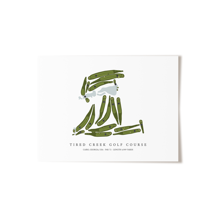 Tired Creek Golf Course | Golf Course Map | Unframed