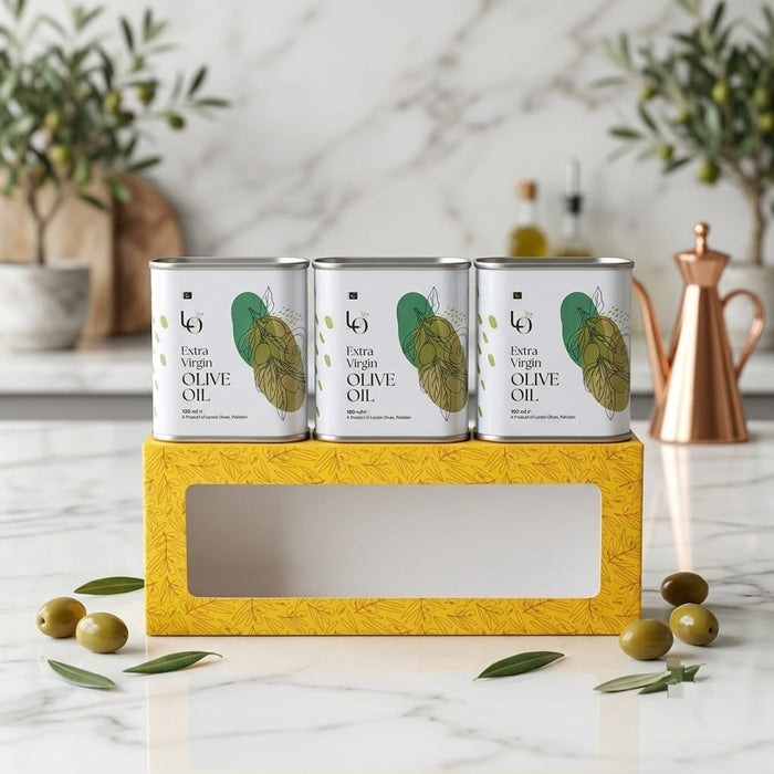 Trio Pack Olive Oil - Tayyib Store - Loralai Olives - Lahore