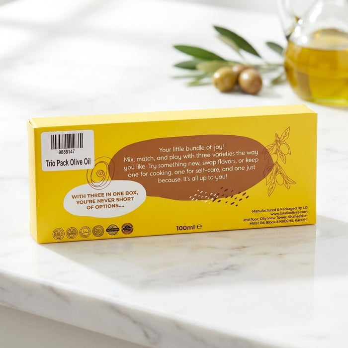 Trio Pack Olive Oil - Tayyib Store - Loralai Olives - Lahore