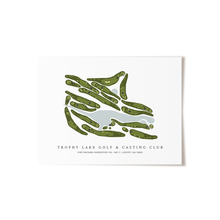 Trophy Lake Golf & Casting Club | Golf Course Map | Unframed
