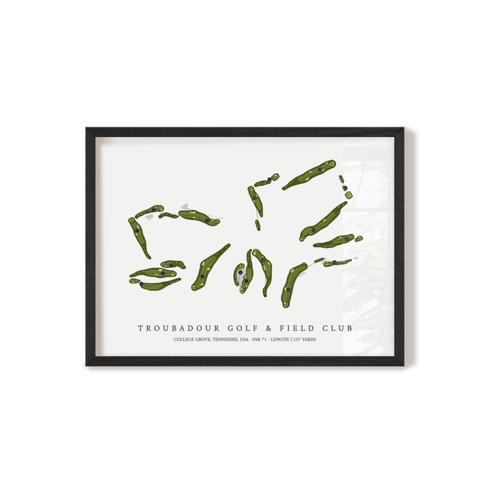 Troubadour Golf & Field Club | Golf Course Map | Black+Frame